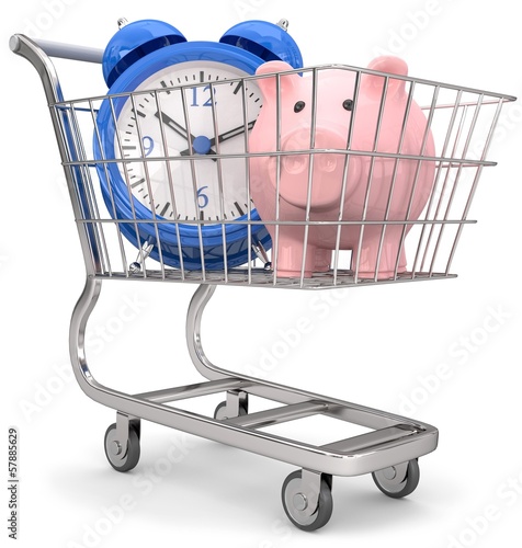 Illustration: Zeit und Geld beim einkaufen sparen Zeit und Geld beim einkaufen sparen
