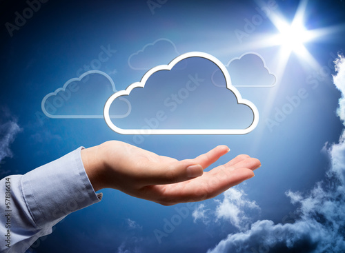 Illustration: cloud technology in your hand cloud technology in your hand