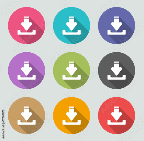 Vector: Download icon - Flat designs Download icon - Flat designs