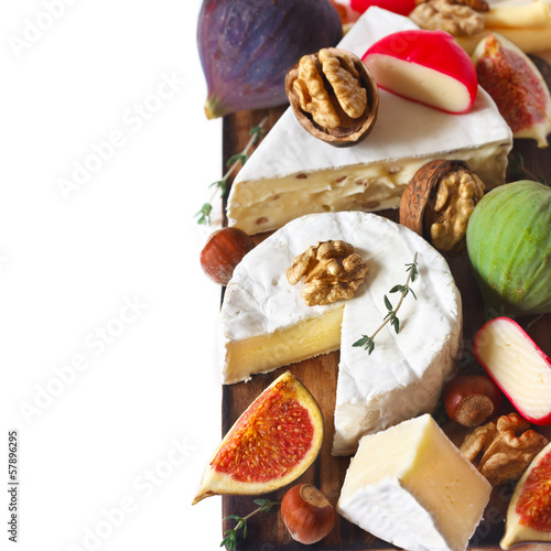 Photo: Cheese and fruits. Cheese and fruits.