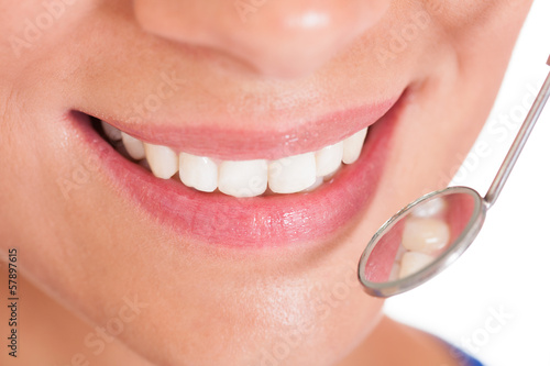 Photo: Smiling woman with perfect white teeth Smiling woman with perfect white teeth