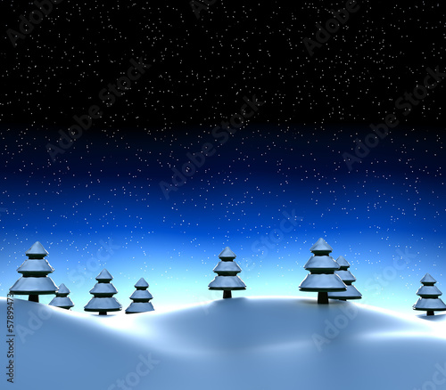Illustration: Snowy winter scene Snowy winter scene