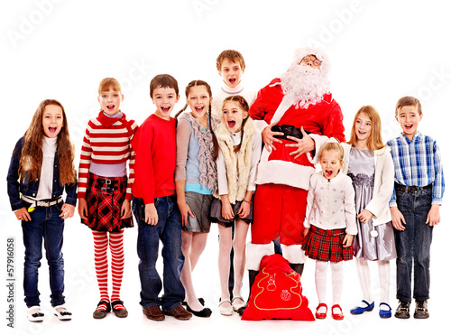 Photo: Group of children with Santa Claus. Group of children with Santa Claus.