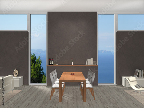 Illustration: modern dining room with copy space for images modern dining room with copy space for images