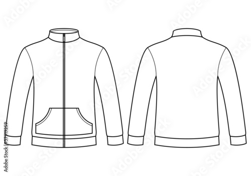Vector: Blank sweatshirt template - front and back Blank sweatshirt template - front and back