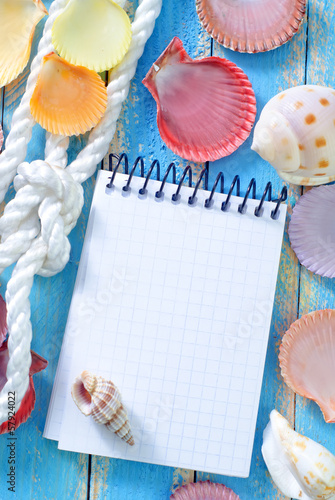 Photo: note and sea shell note and sea shell
