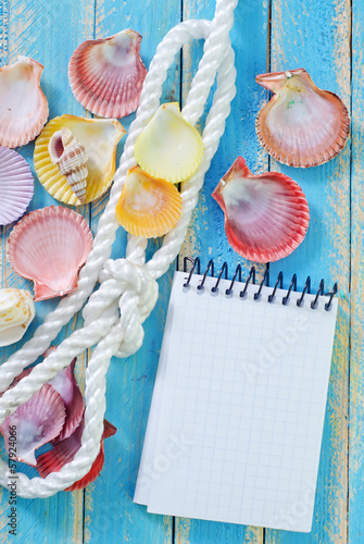Photo: note and sea shell note and sea shell