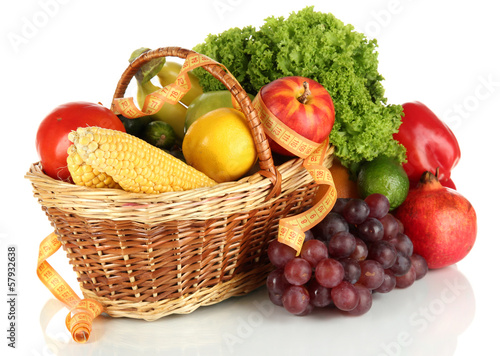 Photo: Fresh vegetables isolated on white Fresh vegetables isolated on white