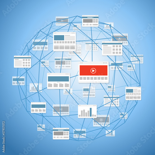 Vector: Modern digital media website connection abstract scheme Modern digital media website connection abstract scheme