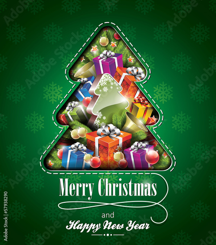 Vector: Vector Christmas illustration with abstract tree design Vector Christmas illustration with abstract tree design