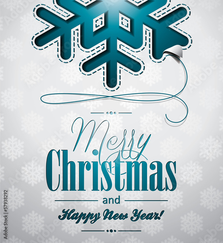 Vector: Vector Christmas illustration with snowflakes design Vector Christmas illustration with snowflakes design