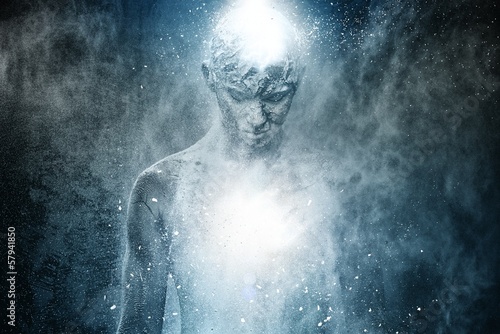 Photo: Man with conceptual spiritual body art Man with conceptual spiritual body art