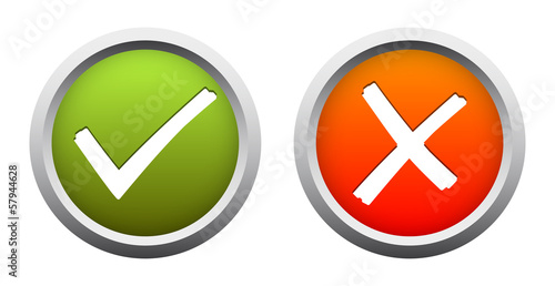Vector: JA + NEIN Button JA + NEIN Button