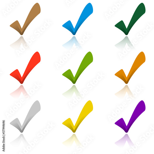 Vector: Set Haken bunt mit Schatten Set Haken bunt mit Schatten