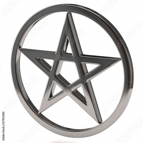 Illustration: Pentagram on white background Pentagram on white background