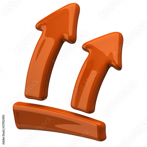 Illustration: Orange arrows up on white background Orange arrows up on white background