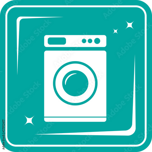 Vector: icon with washing machine symbol icon with washing machine symbol