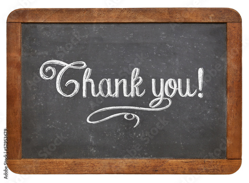 Photo: Thank you on blackboard Thank you on blackboard