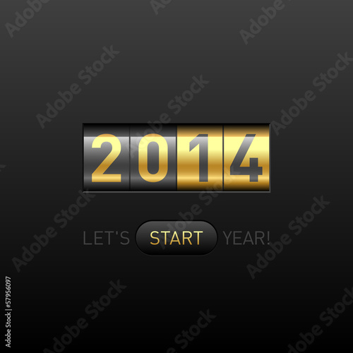 Vector: Let’s start 2014 year postcard Let’s start 2014 year postcard