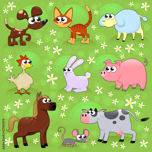Vector: Farm animals. Farm animals.