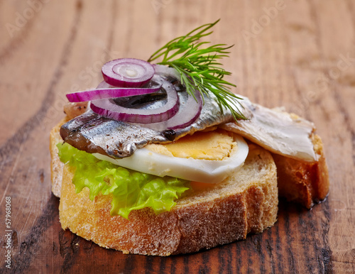Photo: bread with anchovies and egg bread with anchovies and egg
