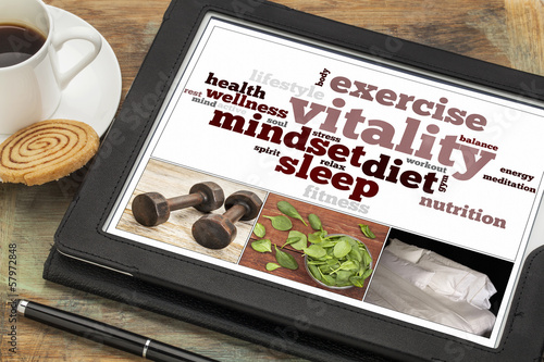 Photo: vitality concept on digital tablet vitality concept on digital tablet