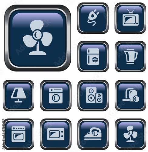 Vector: Home electronics button set Home electronics button set