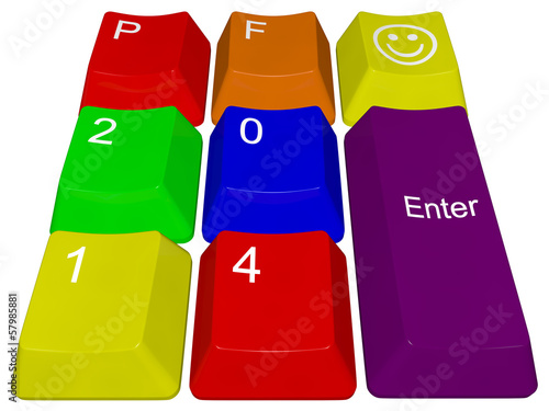 Illustration: Happy new year 2014 - pc keys Happy new year 2014 - pc keys