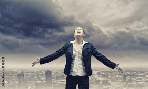 Photo: Businesswoman in despair Businesswoman in despair