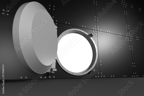 Photo: Digitally generated grey safe Digitally generated grey safe