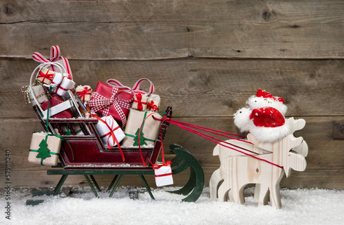 Photo: Weihnachten - Dekoration - Holz , Geschenke als Weihnachtskarte Weihnachten - Dekoration - Holz , Geschenke als Weihnachtskarte