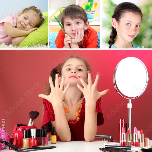 Photo: Collage of cute little children Collage of cute little children