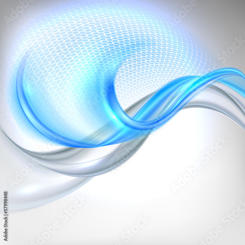 Vector: Abstract gray waving background with blue element Abstract gray waving background with blue element