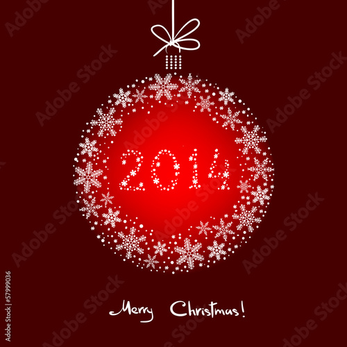 Vector: Christmas Background with White Snowflakes Ball Christmas Background with White Snowflakes Ball