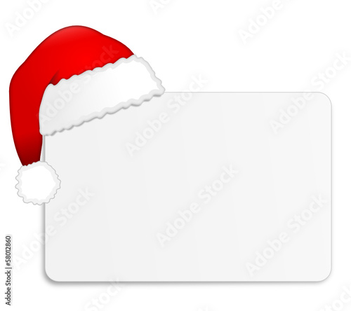 Vector: Karte mit Weihnachtsmütze Karte mit Weihnachtsmütze