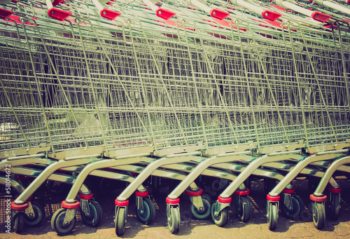 Photo: Shopping cart trolley retro looking Shopping cart trolley retro looking
