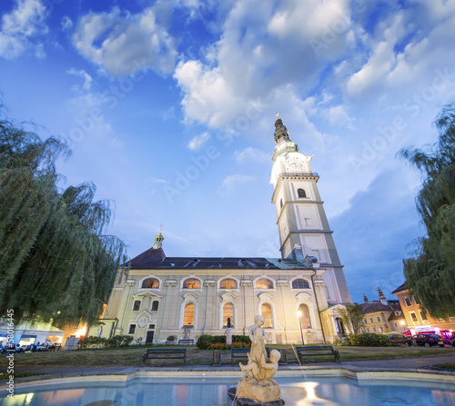 Photo: Beautiful Church and square of Klagenfurt, Austria Beautiful Church and square of Klagenfurt, Austria