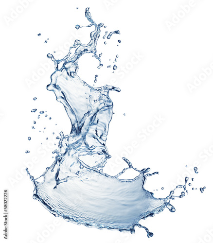 Photo: blue water splash isolated blue water splash isolated