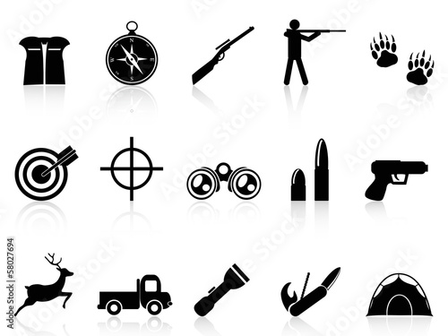 Vector: hunting icons set hunting icons set