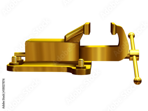 Illustration: golden Vice, Vise side view golden Vice, Vise side view