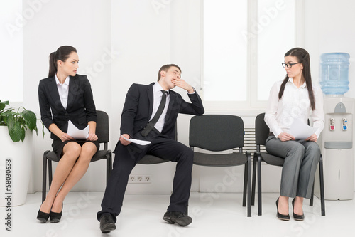 Photo: Group of people waiting for interview. Group of people waiting for interview.