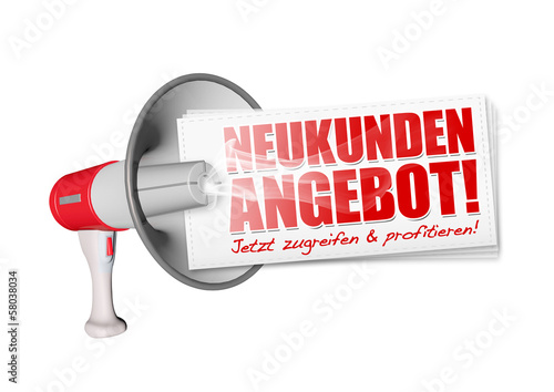 Illustration: Neukundenangebot! Button, Icon Neukundenangebot! Button, Icon