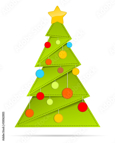Vector: Weihnachtsbaum mit Kugeln Weihnachtsbaum mit Kugeln