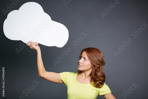Photo: Girl with speech bubble Girl with speech bubble