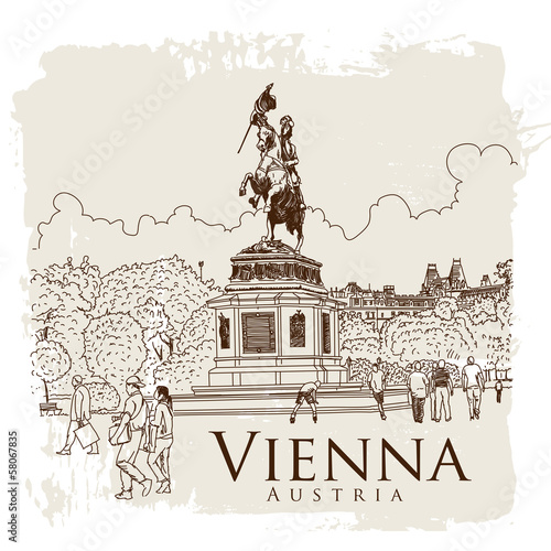 Vector: Vienna, Austria. Vector drawing. Vienna, Austria. Vector drawing.