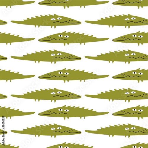 Vector: Funny crocodile, seamless pattern Funny crocodile, seamless pattern
