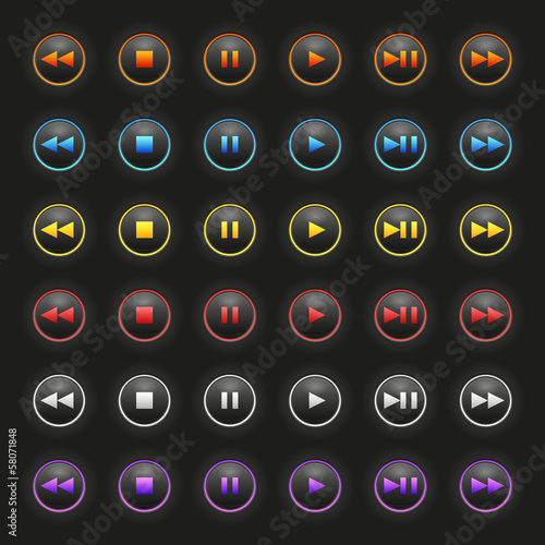 Vector: Vector media buttons Vector media buttons