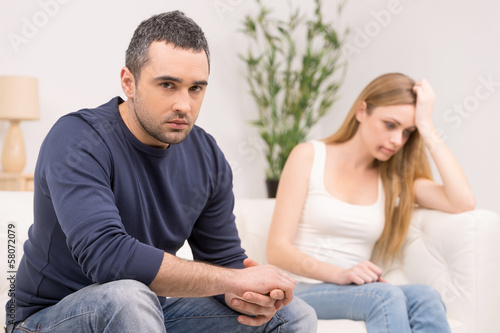 Photo: Sad depressed man on foreground. Sad depressed man on foreground.