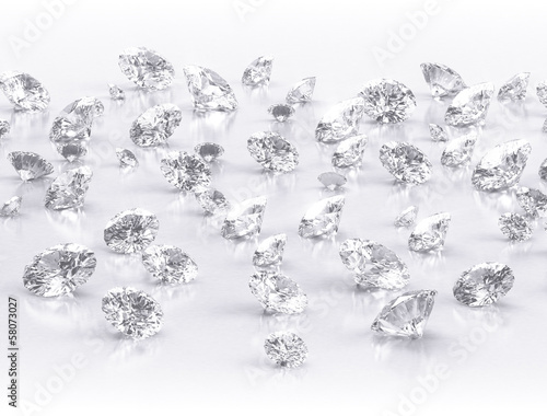 Illustration: diamonds large group on white background diamonds large group on white background