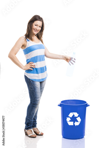 Photo: Beautiful young recycling Beautiful young recycling